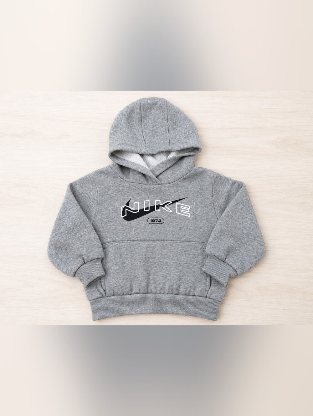 Nike Kids Gray Pullover Hoodie Swoosh 1972 Size 18M